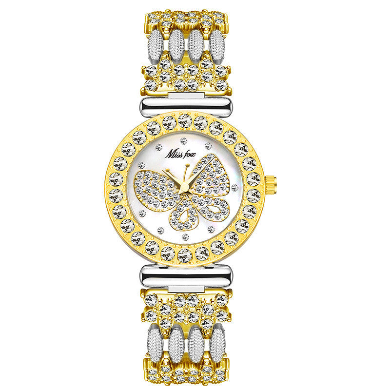 Fashion Temperament Diamond Butterfly Ladies Quartz Watch