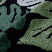 round green monstera leaf plush rug, view 8 - MRSLM