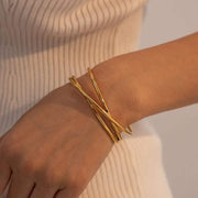 18K gold plated multi-layer cuff bracelet - MRSLM