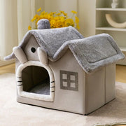 foldable winter cat house bed, view 3 - MRSLM