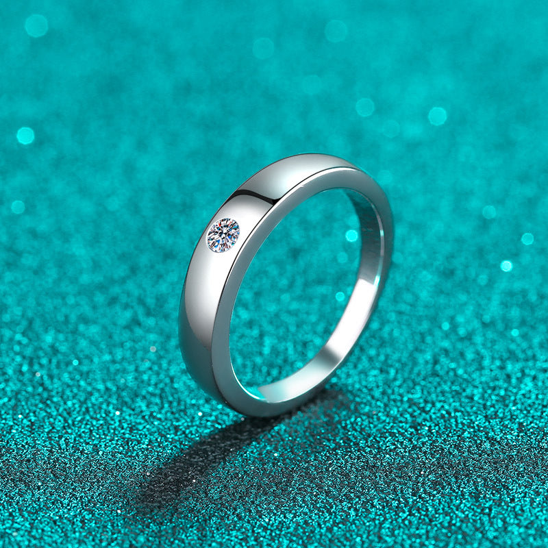 925 sterling silver moissanite ring, view 5 - MRSLM