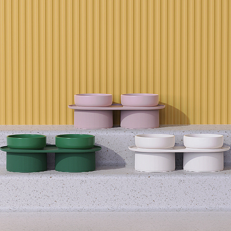 elevated ceramic pet bowls, view 6 - MRSLM