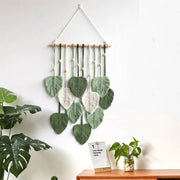 handwoven cotton rope leaf wall tapestry - MRSLM