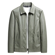 Men's thin faux leather jacket, view 9 - MRSLM
