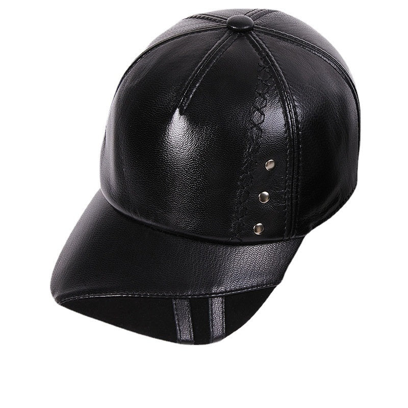sheepskin leather baseball cap, view 10 - MRSLM