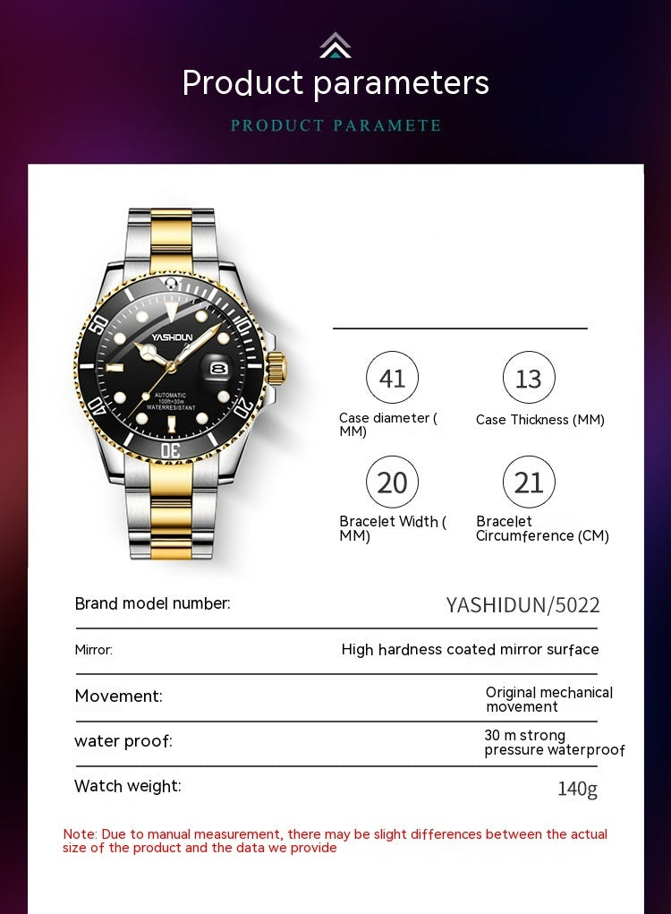 Men's steel belt mechanical watch, view 10 - MRSLM