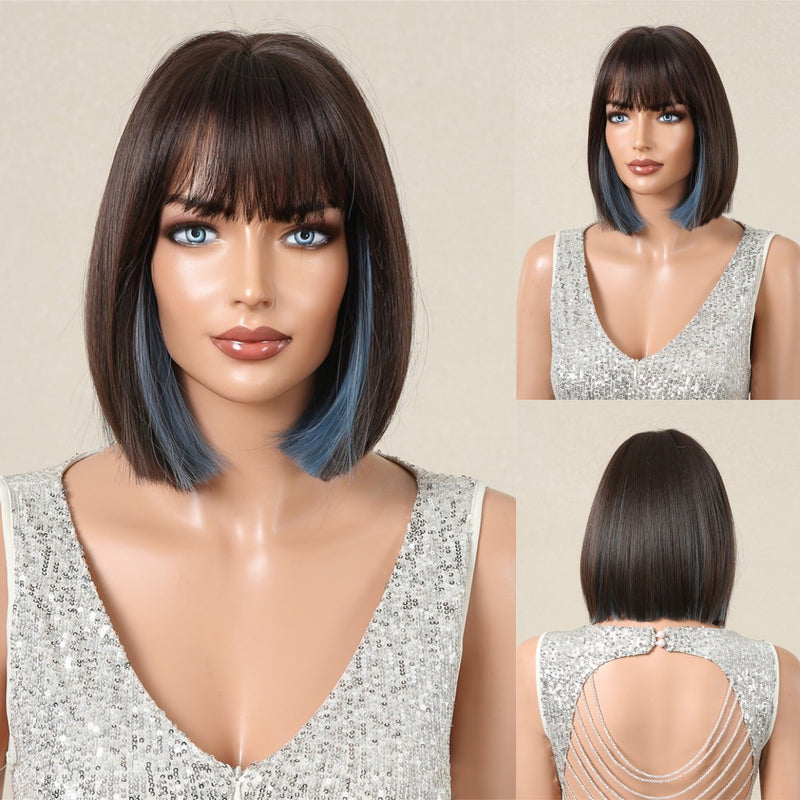 Women's bob wig with full bangs, view 8 - MRSLM