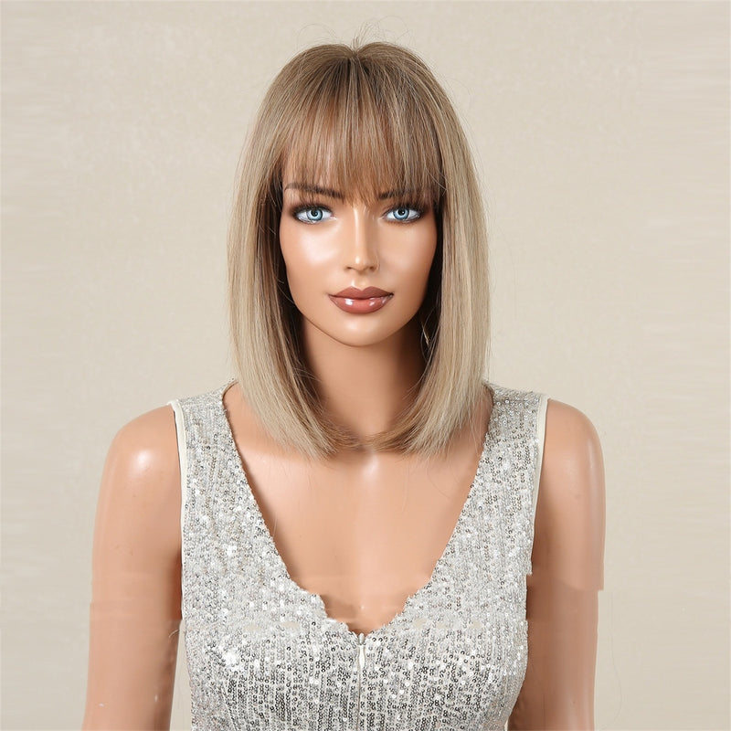 Women's bob wig with full bangs, view 10 - MRSLM