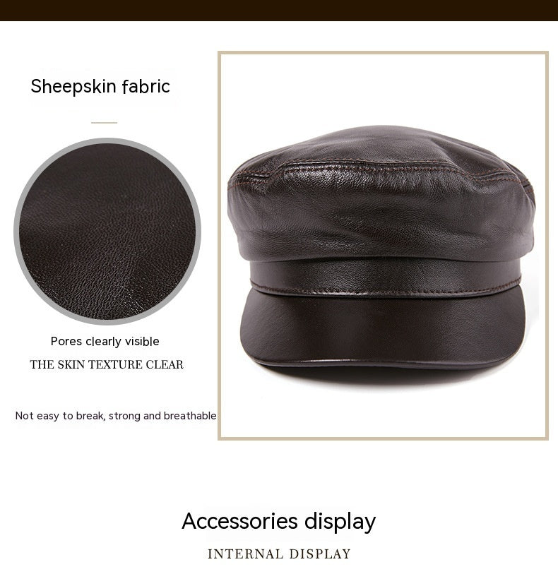 Sheepskin flat-top hat, view 9 - MRSLM