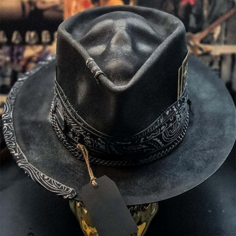 handmade skull plush cowboy hat, view 10 - MRSLM