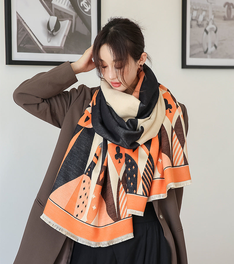 Women's tie-dye faux cashmere scarf, view 4 - MRSLM