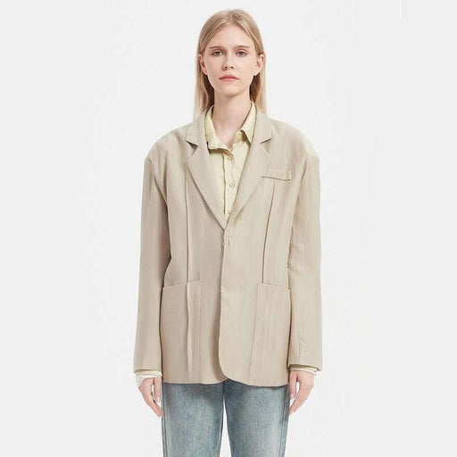 elegant khaki blazer for women - MRSLM
