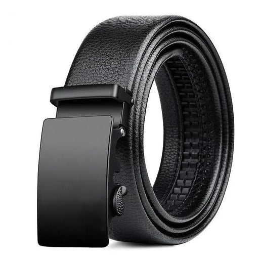 men's black PU leather belt automatic buckle - MRSLM