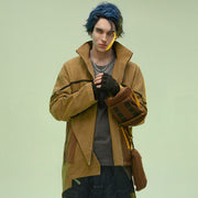 asymmetric sandstone cotton coat - MRSLM