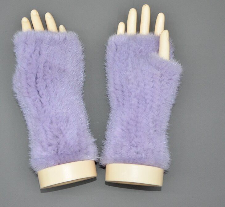 Comfortable winter fur half finger gloves, view 3 - MRSLM