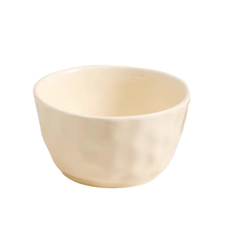 cream style ceramic rice bowl, view 2 - MRSLM