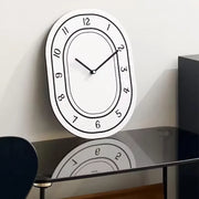 creative minimalist white wall clock, view 2 - MRSLM