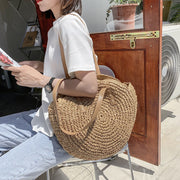 round straw beach bag, view 5 - MRSLM