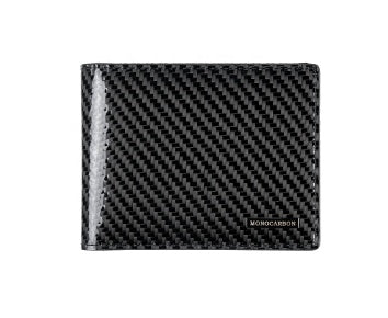 carbon fiber pattern slim wallet, view 2 - MRSLM