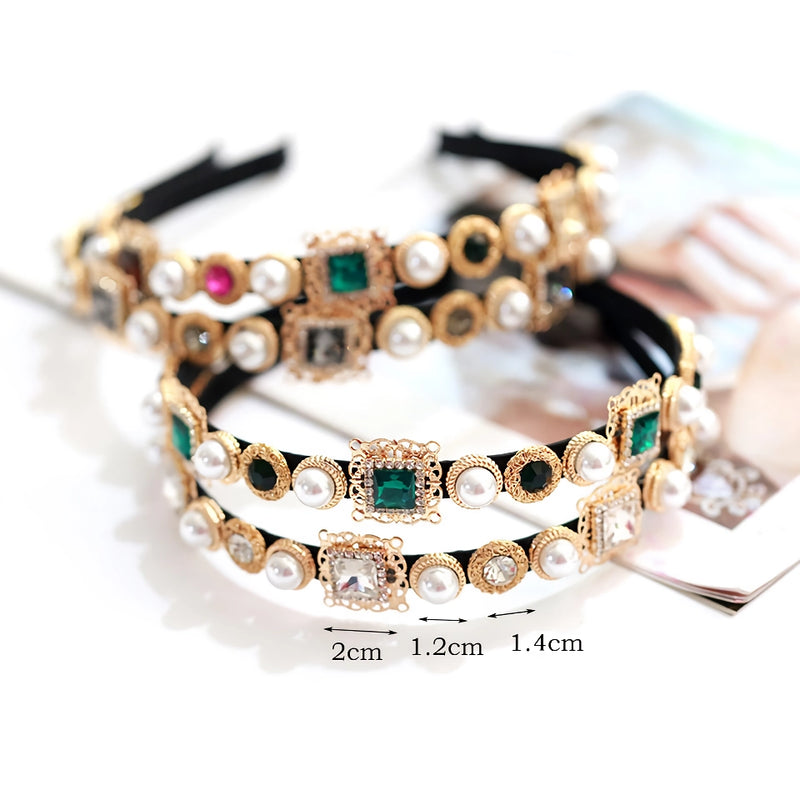 rhinestone and pearl headband, view 10 - MRSLM