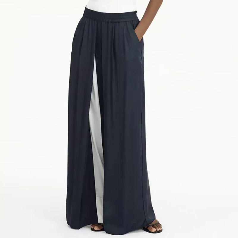 high-waist wide-leg patchwork pants, view 3 - MRSLM