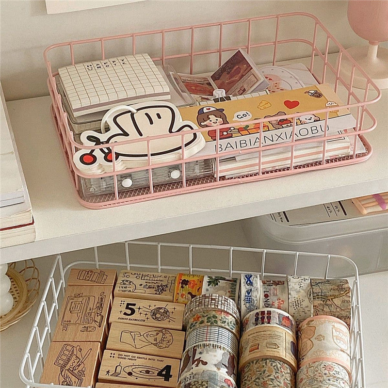 nordic iron desktop storage basket, view 8 - MRSLM