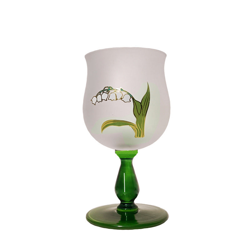 crystal glass lily goblet, view 5 - MRSLM