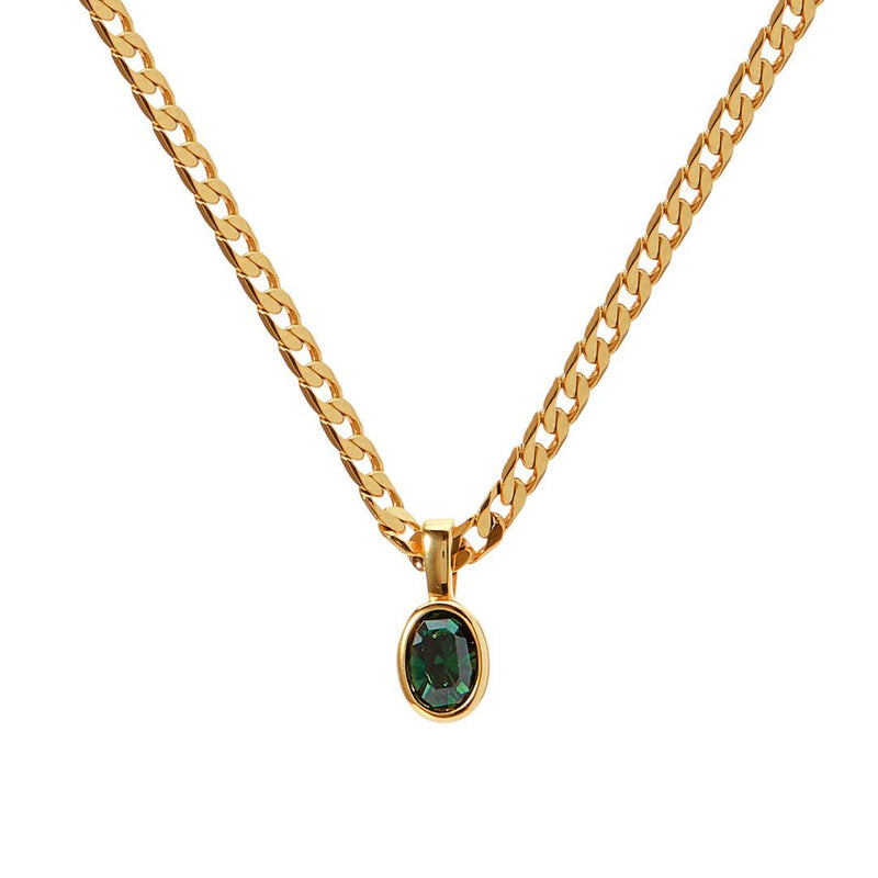 crystal stone pendant necklace, view 4 - MRSLM