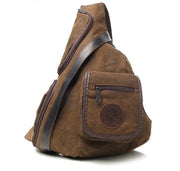 retro washed canvas shoulder bag, view 6 - MRSLM