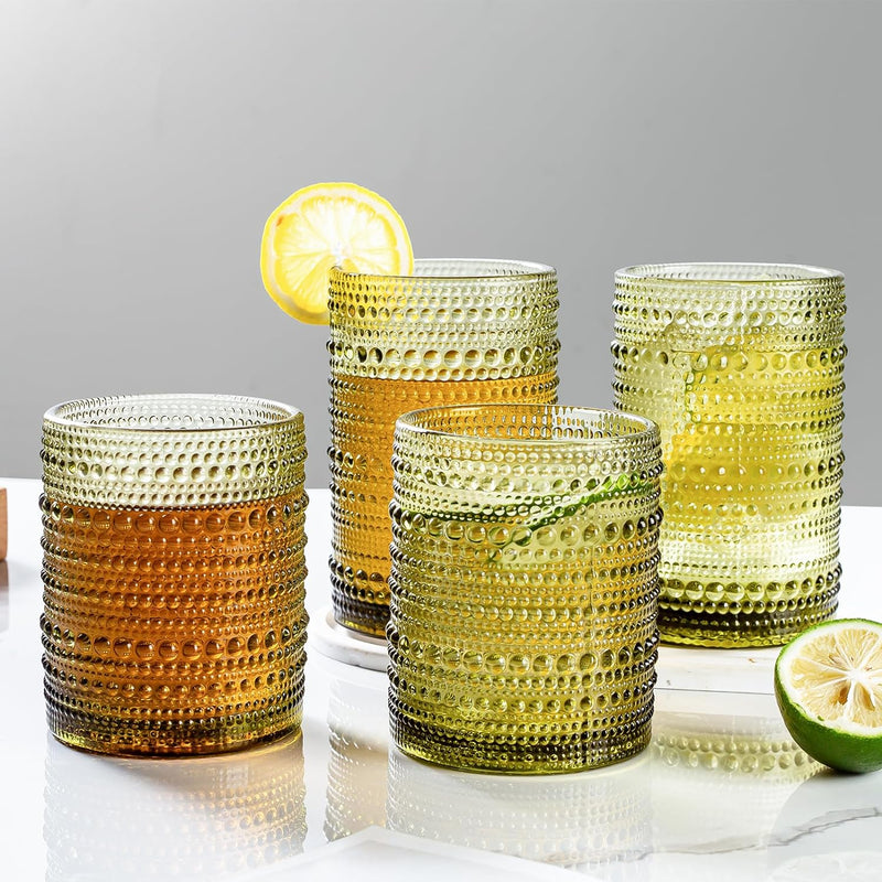 4pcs retro bead drinking glass set, view 5 - MRSLM