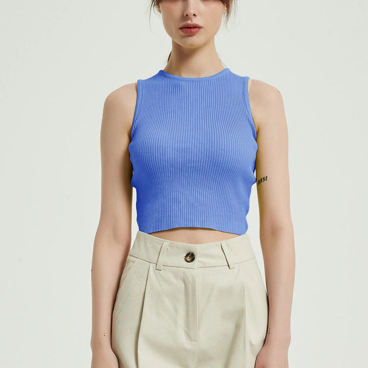 Sleeveless Knitted Crop Top