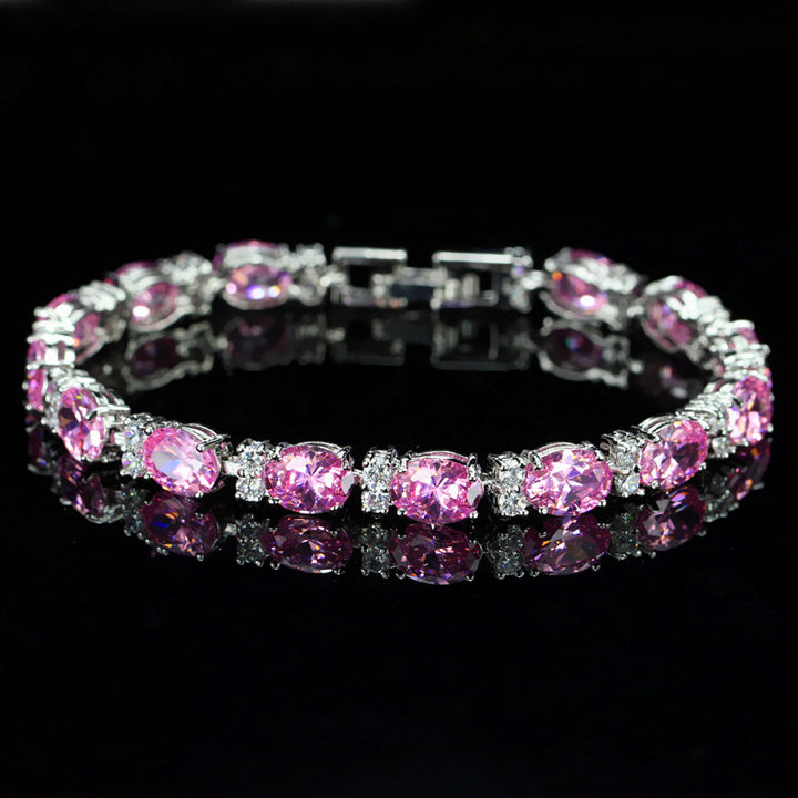 Men And Women Fashion Popular Oval Zirconia Bracelet