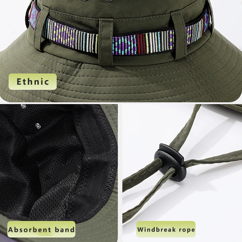 vibrant bucket hat with ethnic belt, view 14 - MRSLM