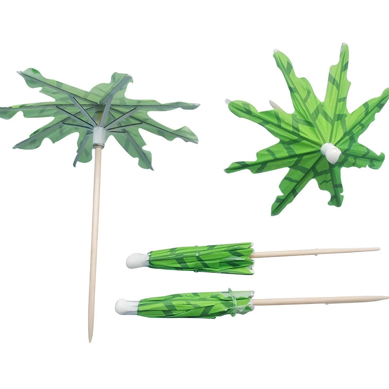 mini coconut tree paper umbrellas, view 4 - MRSLM
