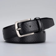 men's vintage braided embossed PU belt, view 4 - MRSLM