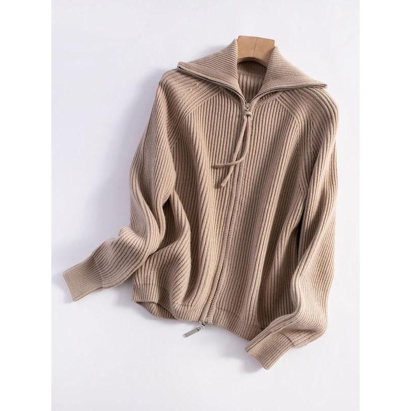 heavy wool cardigan for women, view 3 - MRSLM