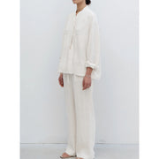 linen button-up blouse, view 5 - MRSLM