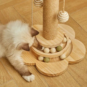 Pine wood cat scratcher tower, view 6 - MRSLM