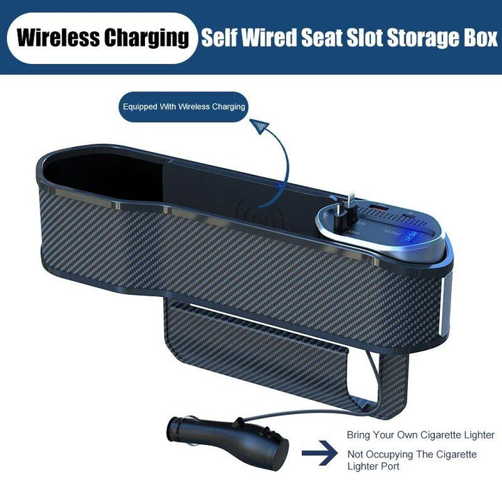 Multi-Function Car Seat Gap Organizer with Wireless & Fast Charging