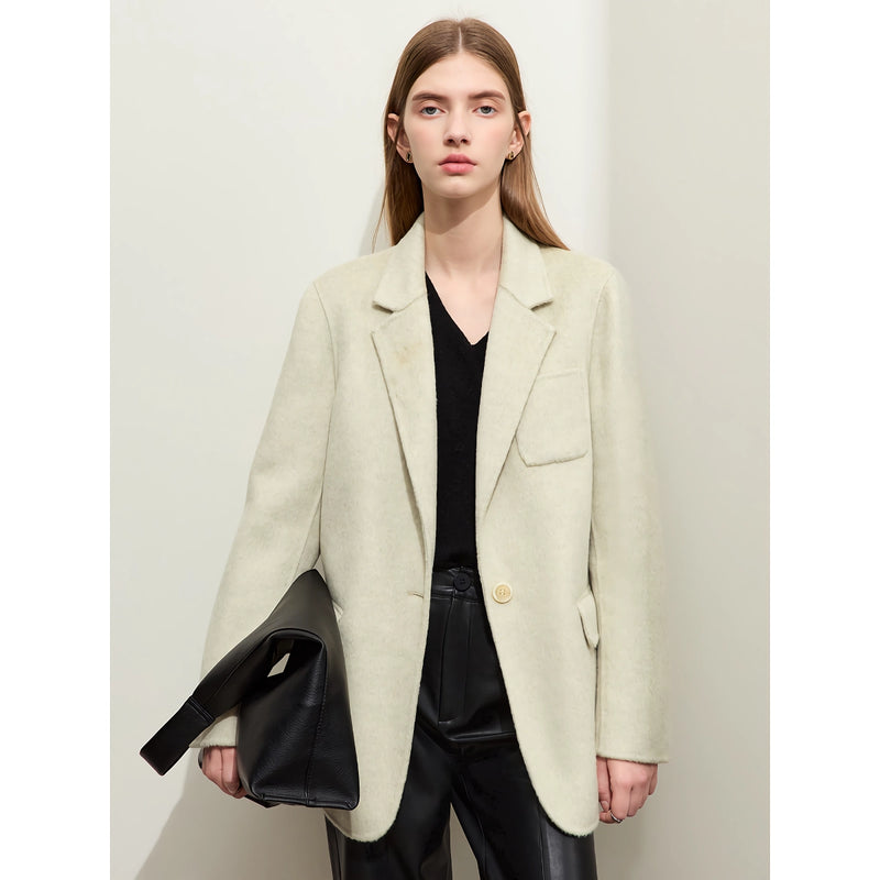 minimalist double-sided woolen coat, view 3 - MRSLM