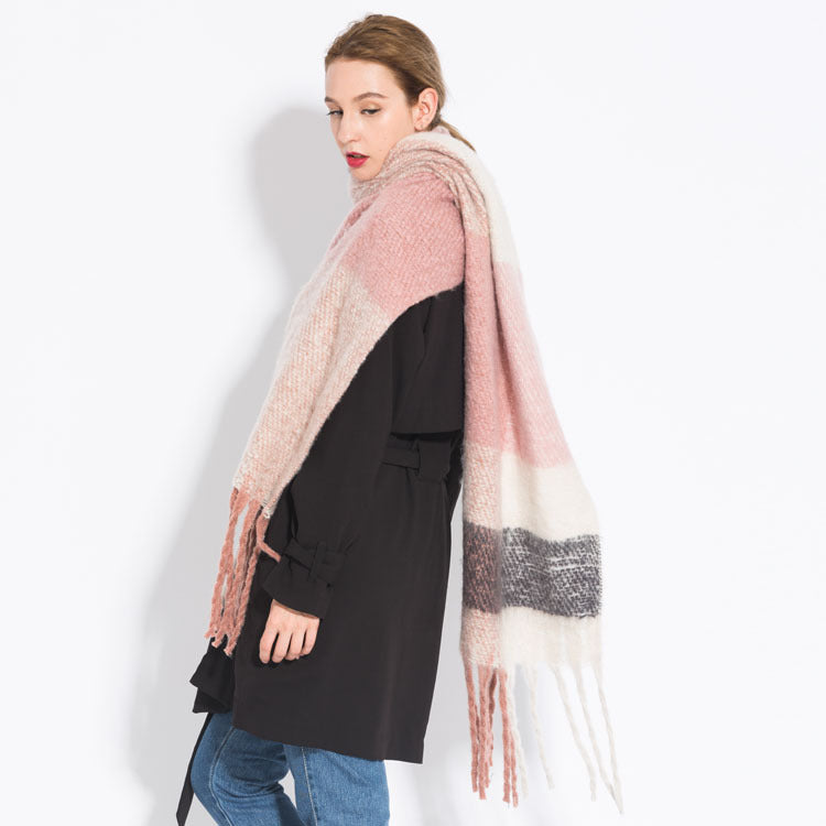 check fringed scarf, view 6 - MRSLM