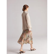 chiffon floral A-line skirt, view 7 - MRSLM