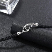 S925 silver 100 language couples bracelet, view 4 - MRSLM
