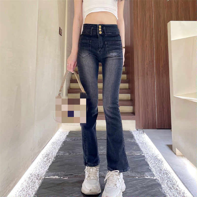 Slim fit patchwork bootcut jeans - MRSLM