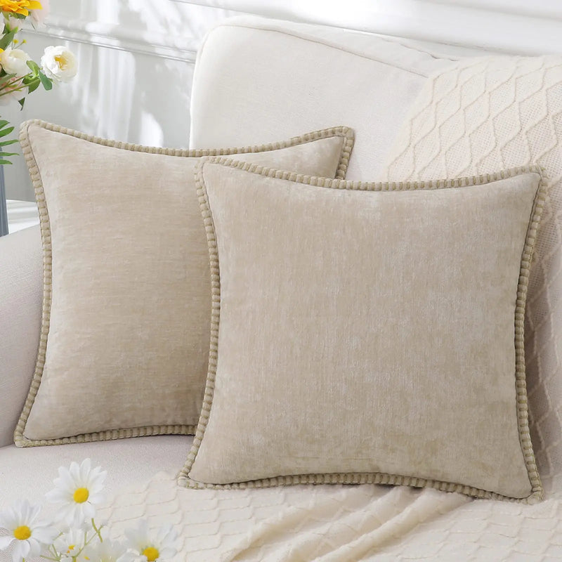 soft chenille velvet throw pillow cover, view 7 - MRSLM
