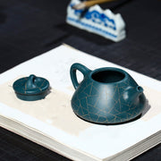 azure clay teapot, view 3 - MRSLM