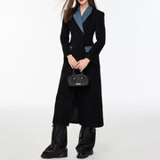 Double breasted contrast color trench coat, view 5 - MRSLM