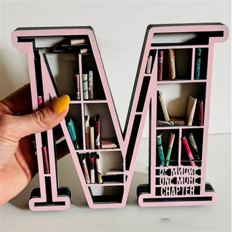 Custom Initial Book Lover Miniature Bookshelf