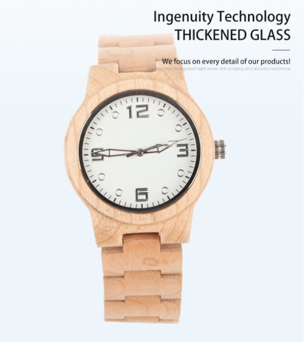 bamboo quartz watch black walnut strap, view 6 - MRSLM