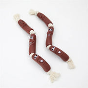 cotton rope vinyl sausage dog chew toy, view 6 - MRSLM